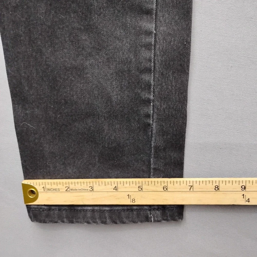 Levis 502 Regular Tapered Fit Mens Jeans 31x32 Washed Black Denim Pants